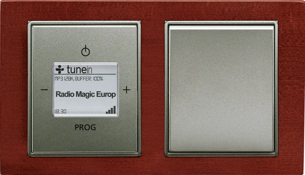 Time Arbo antracitov&aacute; / mahagon: Zesilovač AudioWorld s interkomem,  Sp&iacute;nač / přep&iacute;nač / ovladač časov&yacute;