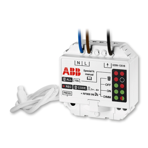 Modul přij&iacute;mače radiofrekvenčn&iacute;ho (RF) sign&aacute;lu, stm&iacute;vac&iacute; pro LED ž&aacute;rovky, vestavn&yacute;