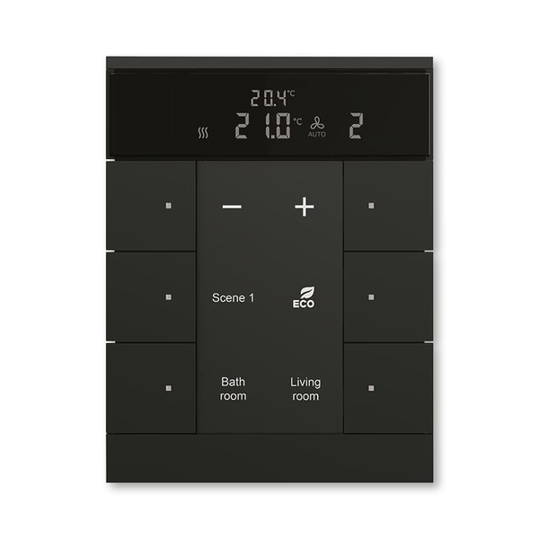 Prvek ovl&aacute;dac&iacute; 6n&aacute;sobn&yacute; kombinovan&yacute;, s podružn&yacute;m termostatem, ABB-Tenton&reg;, zapu&scaron;těn&yacute;