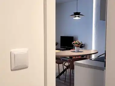 B&iacute;l&yacute; vyp&iacute;nač Zoni v předs&iacute;ni